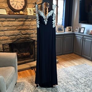 Navy blue dress formal gown